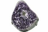 Sparkly Amethyst Geode Section With Metal Stand #233920-1